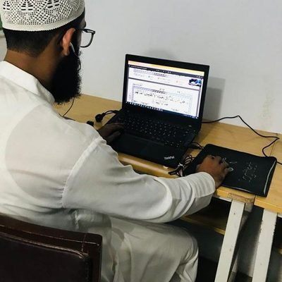 Teacher preparing an online class
